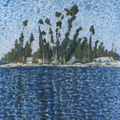 Mao Xuhui, "Kunming Series:Eucalyptuses at the Edge of Dian Lake," Oil on Canvas, 180 × 150 cm, 2012.