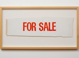 Billy Apple, “For Sale (Test Strip)”, letterpress on canvas, 460 x 860 mm, 1961 (at Starkwhite gallery, hall 1, 1D19)