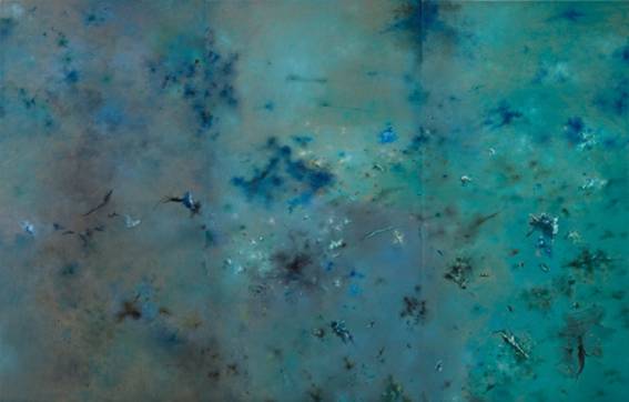 Cai Jin, "Landscape No. 45," 2013, Oil on canvas, Set of 3, 300 x 150 cm in each. 蔡锦,“风景45”,2013,3件系列作品之1,布面油画,每个 300 x 150 cm
