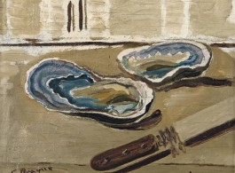 Georges Braque, Oysters and Knife, 1938
Oil on panel, 7 1/2 x 8 7/8 inches (19.1 x 22.5 cm)
Courtesy of Acquavella Galleries
Art (C) 2013 Artists Rights Society (ARS), New York / ADAGP, Paris