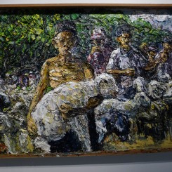 Awiki, "Man with sheep," oil on canvas, 141 x 201cm, 2012, (courtesy: the artist).