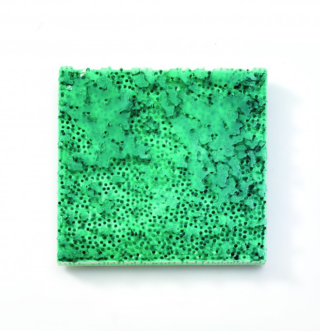 Will Siber, "Wall Object," 2013, sculpture, steet and foam rubber and EPOXY,56 x 56 x 7cm. Will Siber,"Wall Object",2013,雕塑,金屬, 泡沫膠及環氧樹脂,56 x 56 x 7厘米