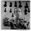 Arnold Rosenberg, "Marcel Duchamp playing chess on a sheet of Glass", photograph, 1958
阿诺德•罗森伯格，《马塞尔•杜尚在玻璃片上下棋》，摄影，1958