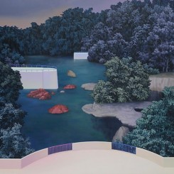 Han Jianyu, "Stone Lake," Oil,Acrylic on Canvas, 200X250cm, 2013
韩建宇，《摸着石头过河》，布面油画，丙烯，200X250cm，2013