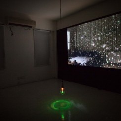 "Morakot (Emerald)", Apichatpong Weerasethakul,  video installation and green light bulb, 10:50 min, 2007
