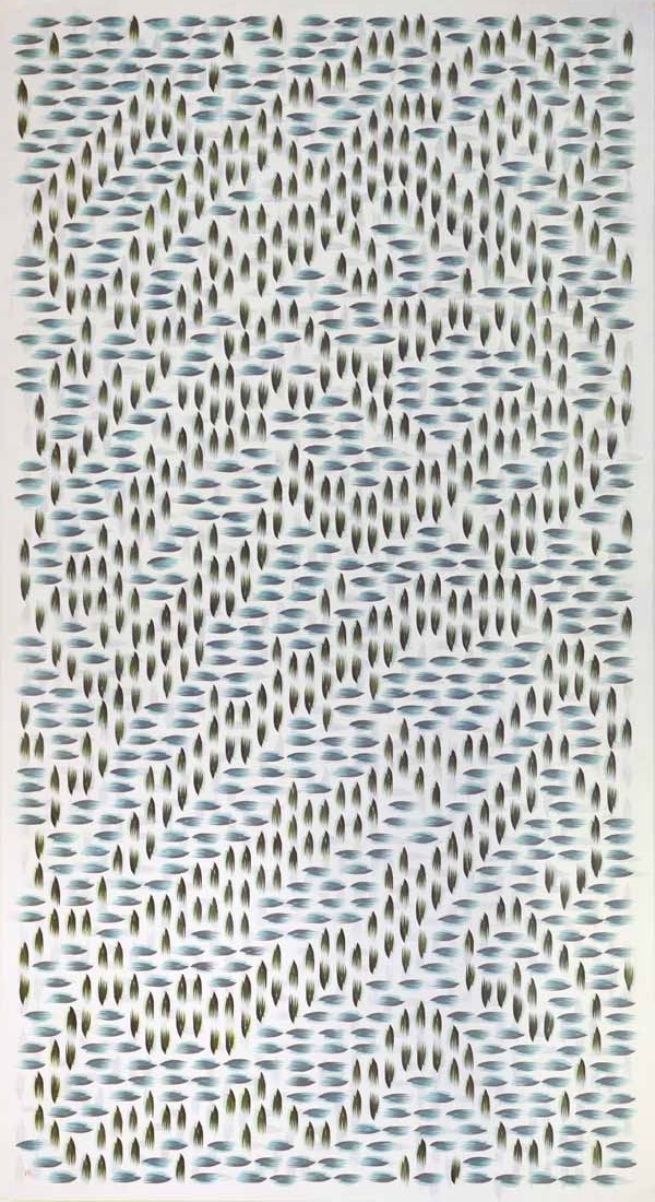 Huang Zhiyang, Three Marks Movement N.0904, Ink & Mineral Watercolour on Rice Paper, 225x123cm, 2009