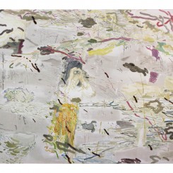 Chris Huen, "The Big Year, Birder and Black-legged Kittiwake," 2013, Oil, water color on canvas, 160 x 200 cm