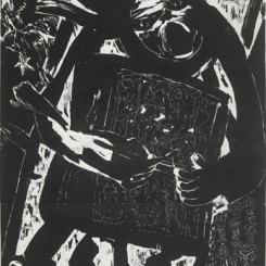 Chen Haiyan, "Drowsy," 2013, Wood print, 63 3/4 x 40 1/8 in
陈海燕，《朦胧》，2013，木版画，162 x 102 cm