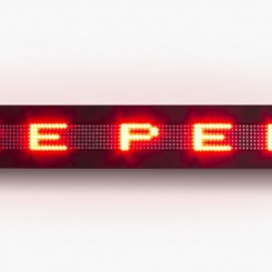 Jenny Holzer, "Survival Series- More Survival," 1985, Horizontal LED sign-red diodes, black powder-coated aluminum housing
13.3 x 146.3 x 7.6 cm (5.25 x 57.6 x 3 in. )
