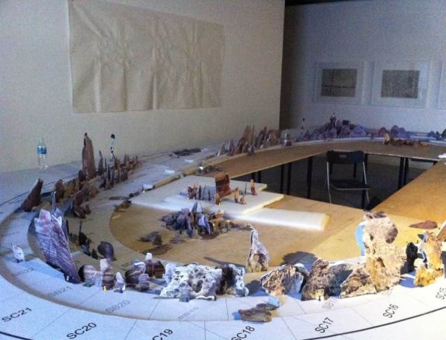 Maquette for Traveling to the Wonderland in Xu Bing's studio, photo Iona Whittaker