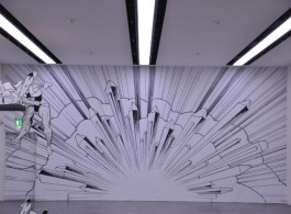 Installation view, Jim Shaw: Fumetto, International Comix-Festival Luzern, Kunstmuseum Luzern, 2011.