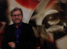 Thomas Ruff, at the opening of the exhibition in front of "r.phg.06_I" (image: Chris Moore)