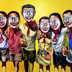 Zeng Fanzhi, "Mask Series No. 6", 200 x 360 cm, 1996曾梵志，“面具系列6号“，200 x 360 cm, 1996