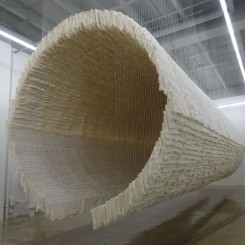 Zhu Jinshi, "Boat", xuan paper, bamboo and cotton thread, 2012朱金石,《船》, 宣纸、竹、棉花，2012