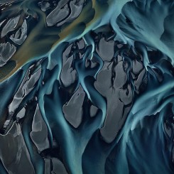 Edward Burtynsky, "Thjorsa River #1, Iceland," 2012, Chromogenic color print, 48 x 64 inches.