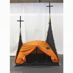 Xu Zhen (MadeIn Company),”Safe House A”, 320*210*140cm, Installation | tent poles and fabric, 2012