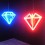 Zhou Wendou "Diamond Dreams 2 - Blue", 2010, and "Diamond Dreams 1 - Red", 2010, at de Sarthe Gallery