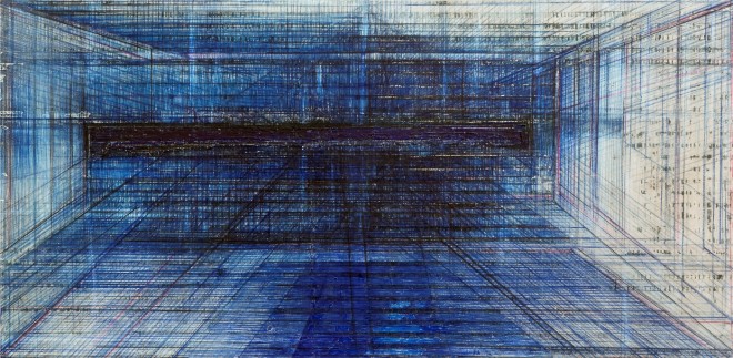 Tang Song, Fig Leaf, 2012, mixed media on canvas, 122 x 250cm