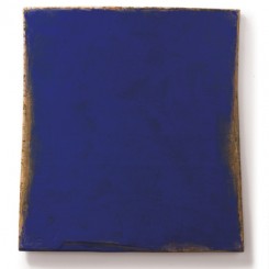 Su Xiaobai (b.1949) Three Colours - Clear Blue, 2013 Oil, lacquer, linen and wood  222 x 205 x 15 cm