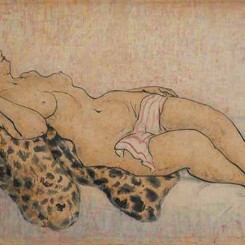 Pan Yuliang, Nude, 1967, Ink and watercolor on paper , 60 x 90.5 cm . Reserved rights, courtesy de Sarthe Gallery