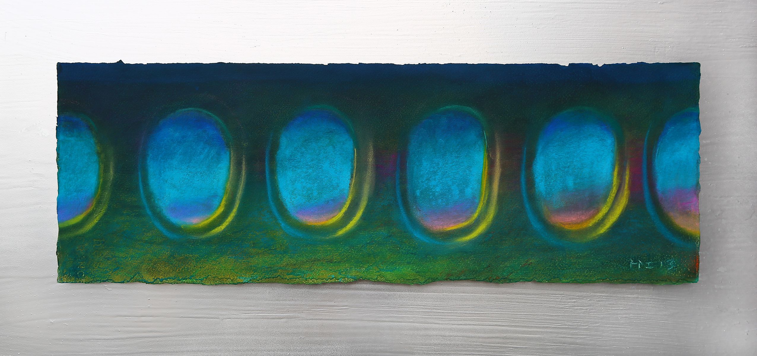 何工，窗，纸上色粉，19×56cm，2013 
He Gong, The Windows, Toner on Paper, 19×56cm, 2013