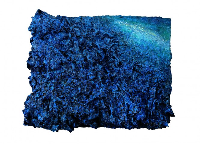 何工，普鲁多海湾，布面丙烯，90×120×30cm，2013 
He Gong, The Prudhoe Bay, Acrylic on Canvas, 90×120×30cm, 2013