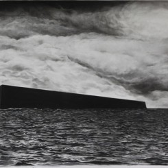 Chen Xiaoyun, “In Distant Future in Visible Now or Confront the Cuboid on the Horizon Alone”, 117 x 172 cm陈晓云，《在遥远的未来，在可见的现在，或者独自面对地平线上的长方体》，绘画、纸上色粉， 117 x 172 cm，2013