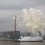 Cai Guo-Qiang, "Untitled (Fireworks for the Opening of Cai Guo-Qiang: The Ninth Wave", realized outside the Power Station of Art, Shanghai, 5 pm, Aug 8, 2014 (duration: 8 minutes)蔡国强,《无题:为“蔡国强:九级浪”开幕所作的白天焰火项目》，实现于上海当代艺术博物馆外江面，上海，2014年8月8日下午5:00，总长约8分钟(Photo courtesy of Power Station of Art 上海当代艺术博物馆提供）