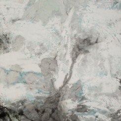 Zhong Yueying, "Clear Up After Snow", 183x91 cm, Ink and color on Xuan paper, 2005鐘躍英，《雪霁》，183x91 cm，水墨紙本，2005