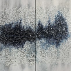 Qi Yu, "NO.011-02", 120x60cmx2, Ceramic painting, 2011戚彧，《NO.011-02》，120x60cmx2，布面陶瓷，2011