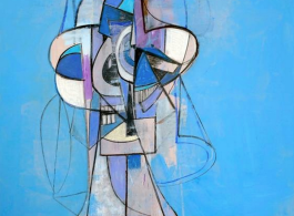 George Condo "Out of the Blue", Acrylic, charcoal, and pastel on linen, Unframed: 157.5 x 147.3 cm (62 x 58 in), 2013 (courtesy the artist and Simon Lee Gallery)
