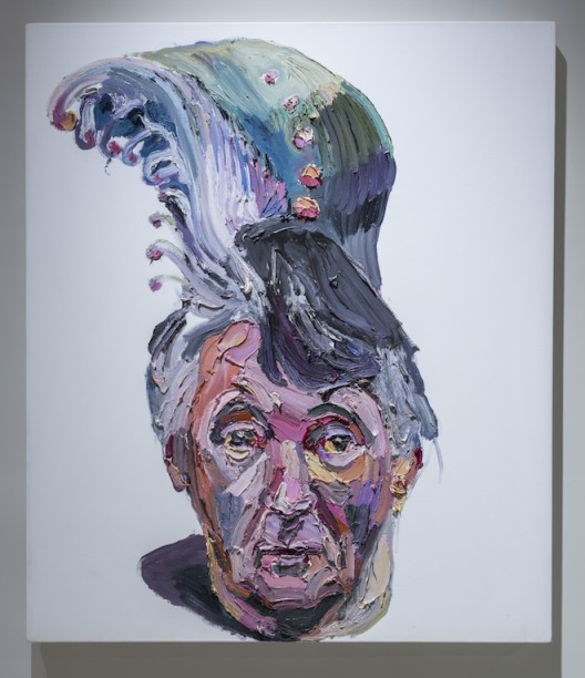Ben Quilty, “Dad with peacock hair”, oil on linen, 135 x 115 cm, 2013. Photo by Mike Pickles / studioEAST.