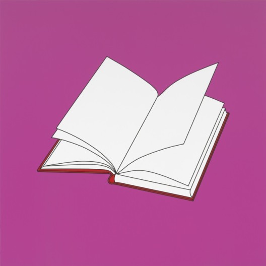 Michael Craig-Martin, “Untitled (book)”, acrylic on aluminium, 200 x 200 cm (unframed), 2014, ©Michael Craig-Martin迈克尔·克雷格-马丁，《无题（书）》，铝板丙烯，200 x 200 cm（无框），2014，©Michael Craig-Martin