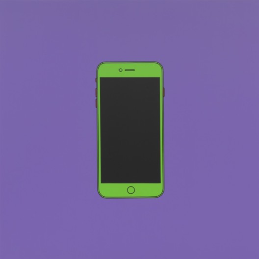 Michael Craig-Martin, “Untitled (iPhone)”, acrylic on aluminium, 200 x 200 cm (unframed), 2014, ©Michael Craig-Martin迈克尔·克雷格-马丁，《无题（iPhone）》，铝板丙烯，200 x 200 cm（无框），2014，©Michael Craig-Martin