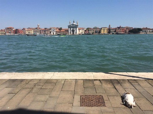 View of the Giudecca, signed with a tiny dog on the bottom right