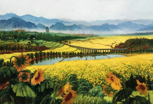 吴作人，《战地黄花分外香》，布面油画，118 × 175.5 cm，1977