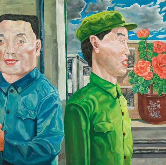  Liu Wei, “revolutionary family”, 100x100 cm, oil on canvas, 1992刘炜，《革命家庭》，布面油画，100x100 cm，1992