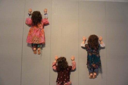 Server Demirtas and mechanized climbing babies at Bozlu Art Project, Istanbul