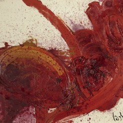 ￼Kazuo Shiraga, No. 37 (T45), 1962. Oil on canvas. 35 x 45 5/8 inches (89 x 116 cm). © Kazuo Shiraga, Courtesy Hisao Shiraga.