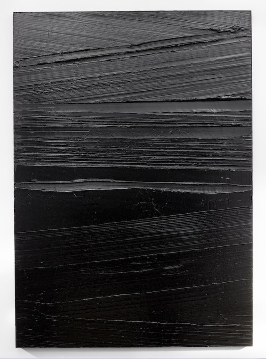 ￼Pierre Soulages, Peinture 202 x 143 cm, 14 aout 2015, 2015. Acrylic on canvas. 79 1/2 x 56 1/4 inches (202 x 143 cm). © ADAGP, Paris and DACS, London 2016.