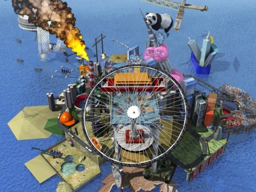 Cao Fei, “Live in RMB City”, digital animation still, 2009 (©Cao Fei; courtesy the artist and Cao Fei Studio)曹斐,《住在人民城寨》,数字动画影像截图,2009(版权归曹斐所有;图片由艺术家和曹斐工作室提供)