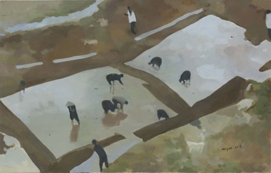 《耕种》,布面油画，90x140cm，2015