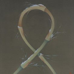 曾志钦，《受刑的竹》，绢本设色，56×38cm，2015