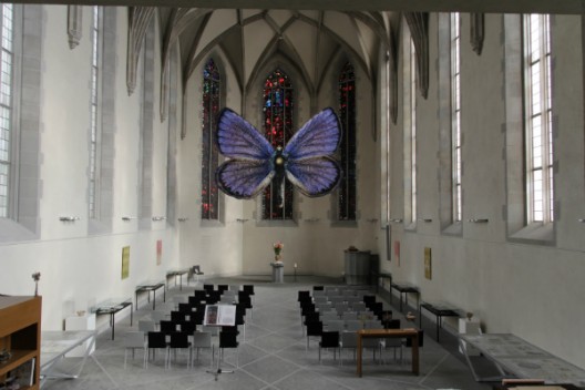 Evgeny Antufiev’s joint venture with pastor Martin Rüsch at the Wasserkirche. Courtesy of Manifesta 11, ©Wolfgang Traeger