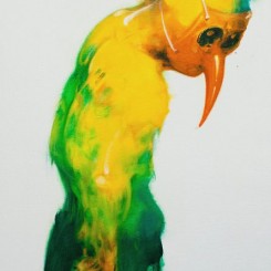 吴建军，《鸟面具》，100×60cm