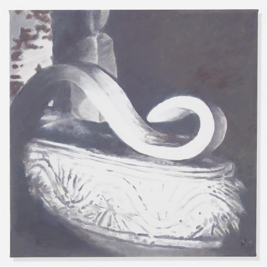 吕克·图伊曼斯，《模特》，布面油画，120.6 × 120.8 cm，2015（图片由伦敦/纽约大卫·茨维尔 纳画廊提供）/ Luc Tuymans, “Model”, oil on canvas, 120.6 × 120.8 cm, 2015. Courtesy David Zwirner, New York/London.