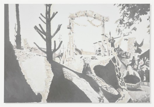 吕克·图伊曼斯,《科尔索IV》,布面油画,142.2 × 208 cm,2015(图片由伦敦/纽约大卫·茨维尔纳画廊提供)/ (Next page) Luc Tuymans, “Corso IV”, oil on canvas, 142.2 × 208 cm, 2015. Courtesy David Zwirner, New York/London.