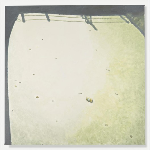 吕克·图伊曼斯,《浑浊之水I》,布面油画,235.5 × 235.5 cm,2015(图片由伦敦/纽约大卫·茨维尔 纳画廊提供)/ Luc Tuymans, “Murky Water I”, oil on canvas, 235.5 × 235.5 cm, 2015. Courtesy David Zwirner, New York/London.