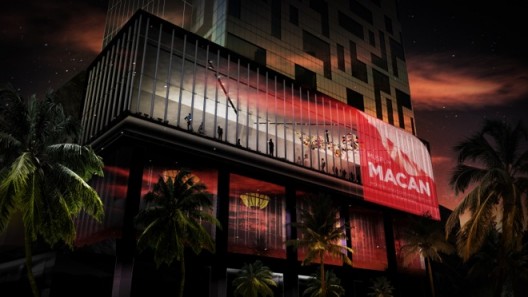 Preliminary rendering of the exterior of Museum MACAN, by MET Studio Design Ltd. 