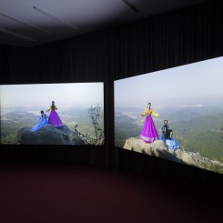 Im Heung-soon, “Bukhansan/Bukhangang”, 2015-2016, HD, 2-channel video, 5.1 Ch sound, duration: 28:12 min, edition of 5 (image courtesy the artist and Esther Schipper)